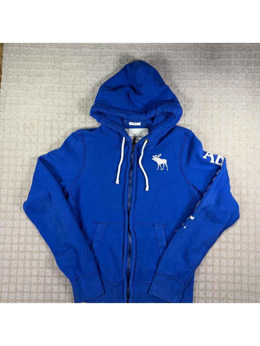 Abercrombie & Fitch blue full-zip hoodie size L